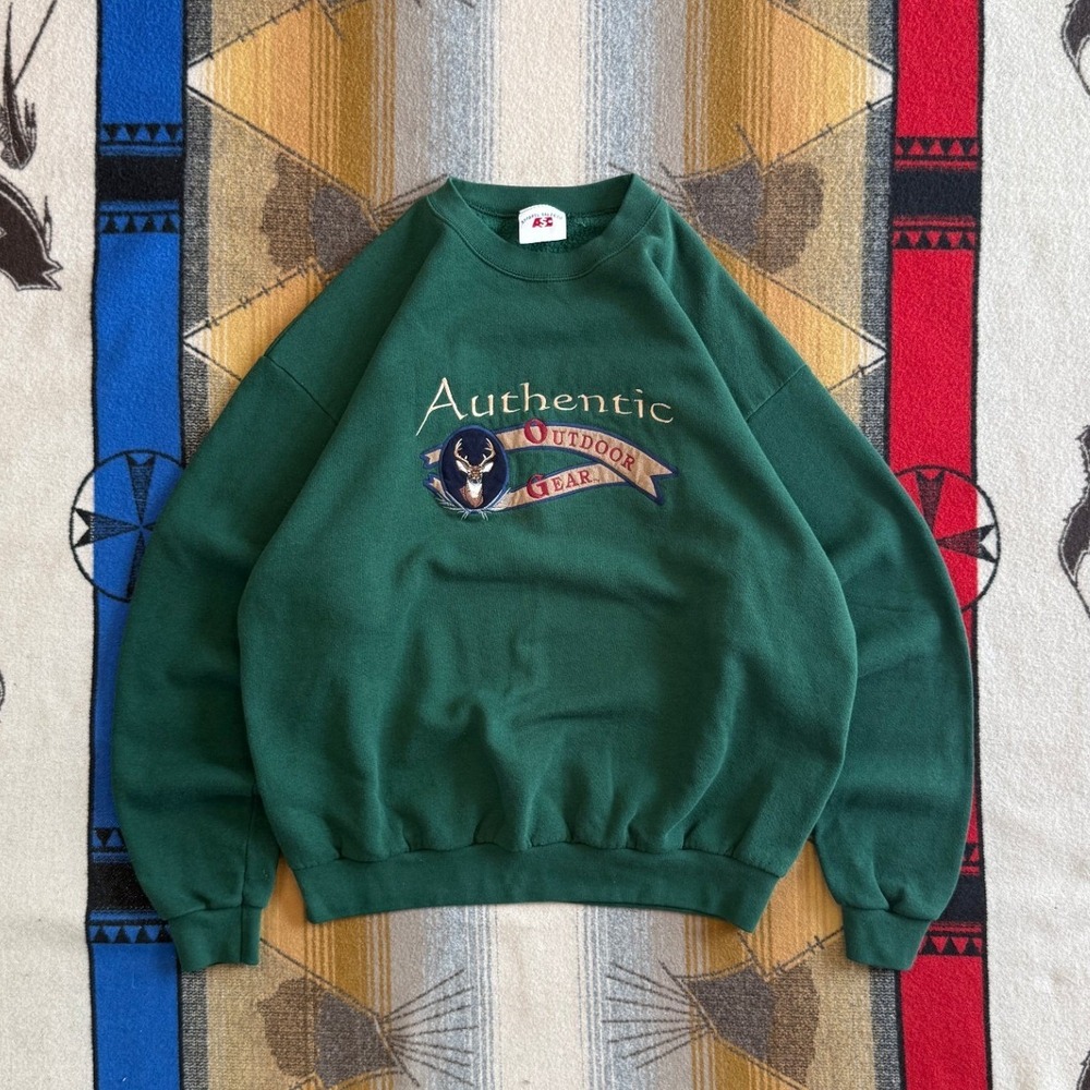 Vintage Russell Athletic Green Sweatshirt Authentic Outdoor Gear Deer Buck L